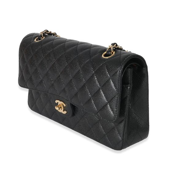 Chanel Black Quilted Caviar Medium Classic Double Flap Bag - Picture 2 of 6